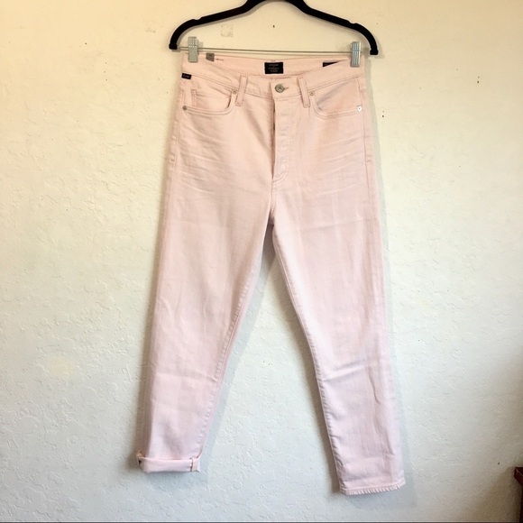 Citizens of Humanity Olivia High Rise Slim Crop Pants Rosewater - Picture 13 of 13